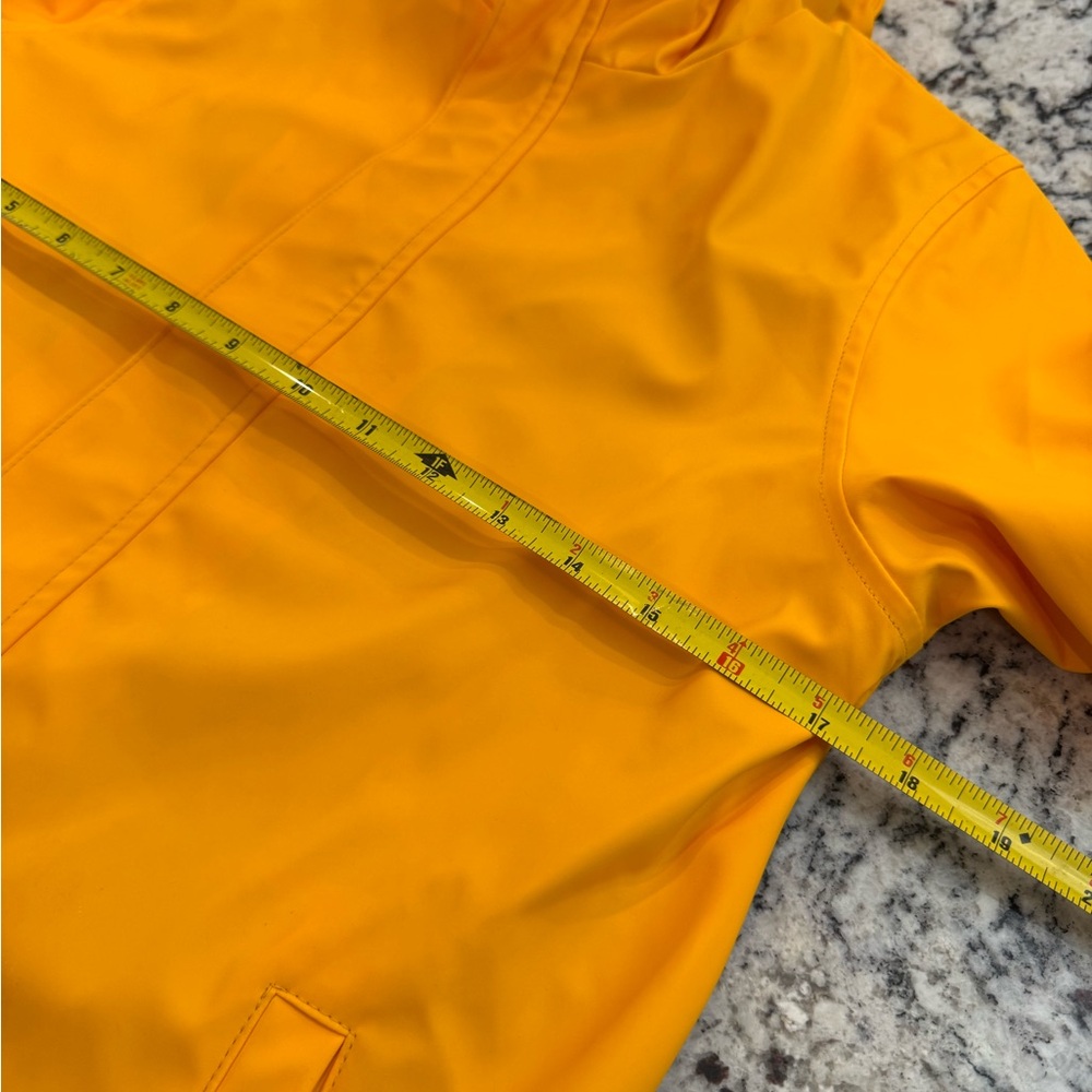 Cat & Jack Yellow Hooded Rain Jacket Kids Large 10/12 Waterproof Reflective - Picture 9 of 9